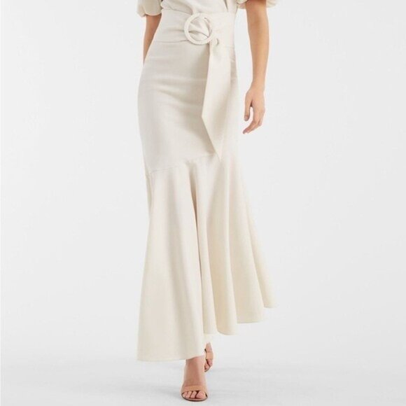 Sachin & Babi Camila Ivory Crepe Ruched Mermaid Maxi Dress NEW $650 Size 10 - Picture 5 of 13
